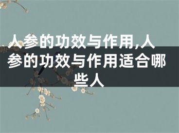 人参的功效与作用,人参的功效与作用适合哪些人