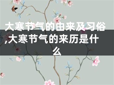 大寒节气的由来及习俗,大寒节气的来历是什么