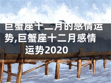 巨蟹座十二月的感情运势,巨蟹座十二月感情运势2020