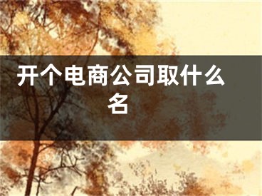  开个电商公司取什么名 