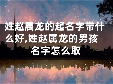 姓赵属龙的起名字带什么好,姓赵属龙的男孩名字怎么取