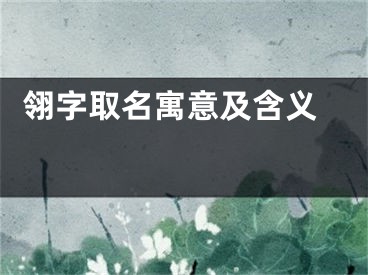  翎字取名寓意及含义 