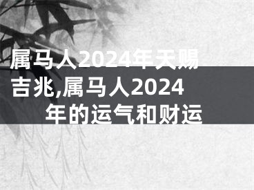 属马人2024年天赐吉兆,属马人2024年的运气和财运