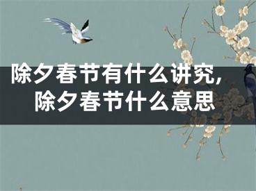 除夕春节有什么讲究,除夕春节什么意思