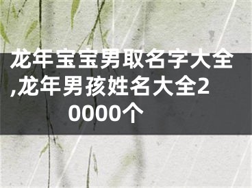 龙年宝宝男取名字大全,龙年男孩姓名大全20000个