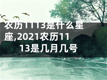 农历1113是什么星座,2021农历1113是几月几号