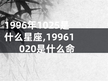 1996年1025是什么星座,19961020是什么命