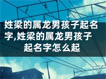 姓梁的属龙男孩子起名字,姓梁的属龙男孩子起名字怎么起