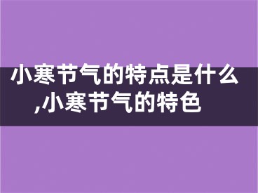 小寒节气的特点是什么,小寒节气的特色