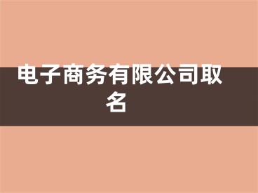  电子商务有限公司取名 