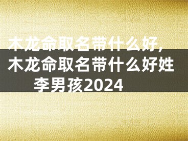 木龙命取名带什么好,木龙命取名带什么好姓李男孩2024