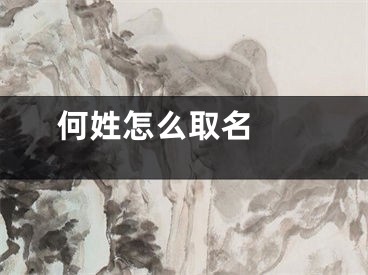  何姓怎么取名 