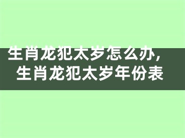 生肖龙犯太岁怎么办,生肖龙犯太岁年份表