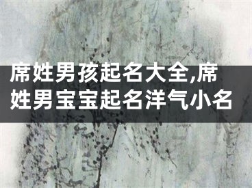 席姓男孩起名大全,席姓男宝宝起名洋气小名