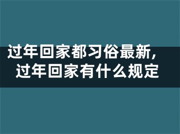 过年回家都习俗最新,过年回家有什么规定