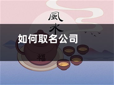  如何取名公司 