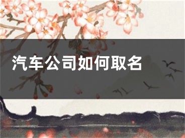  汽车公司如何取名 