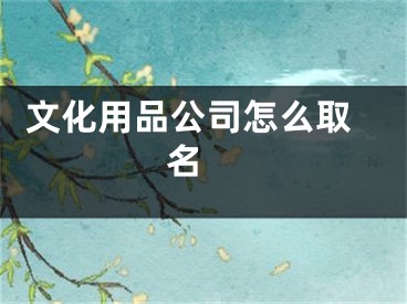  文化用品公司怎么取名 