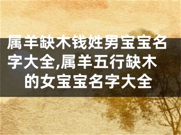 属羊缺木钱姓男宝宝名字大全,属羊五行缺木的女宝宝名字大全