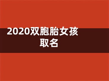  2020双胞胎女孩取名 