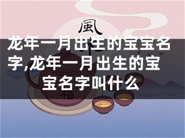 龙年一月出生的宝宝名字,龙年一月出生的宝宝名字叫什么