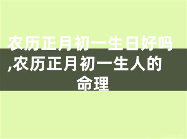 农历正月初一生日好吗,农历正月初一生人的命理