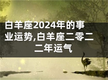 白羊座2024年的事业运势,白羊座二零二二年运气