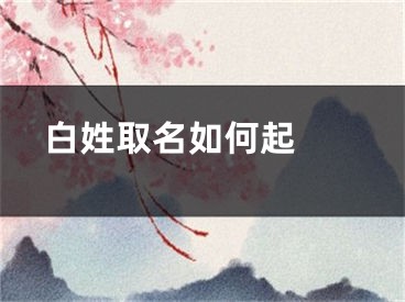  白姓取名如何起 