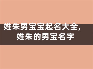 姓朱男宝宝起名大全,姓朱的男宝名字