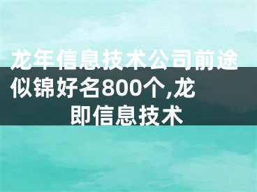 龙年信息技术公司前途似锦好名800个,龙即信息技术