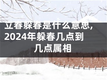 立春躲春是什么意思,2024年躲春几点到几点属相