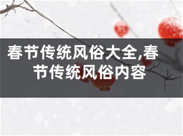 春节传统风俗大全,春节传统风俗内容