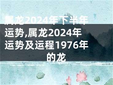 属龙2024年下半年运势,属龙2024年运势及运程1976年的龙