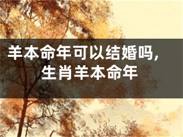 羊本命年可以结婚吗,生肖羊本命年