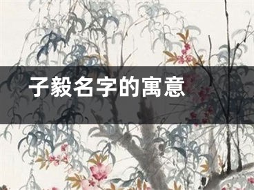  子毅名字的寓意 