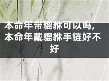 本命年带貔貅可以吗,本命年戴貔貅手链好不好