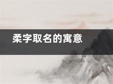  柔字取名的寓意 