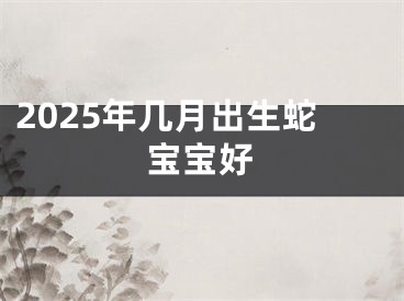 2025年几月出生蛇宝宝好