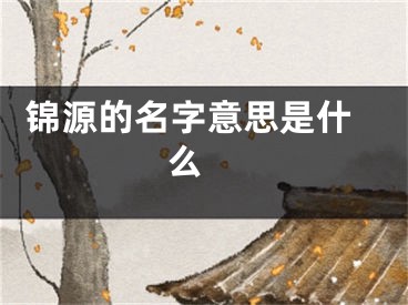  锦源的名字意思是什么 