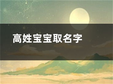  高姓宝宝取名字 