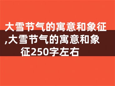 大雪节气的寓意和象征,大雪节气的寓意和象征250字左右