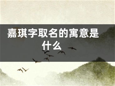  嘉琪字取名的寓意是什么 