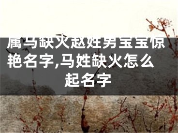 属马缺火赵姓男宝宝惊艳名字,马姓缺火怎么起名字