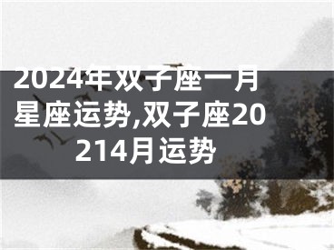 2024年双子座一月星座运势,双子座20214月运势