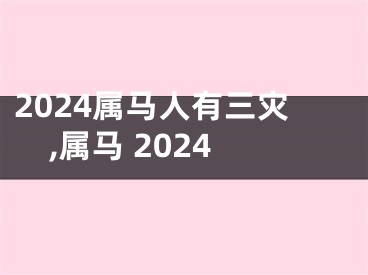 2024属马人有三灾,属马 2024