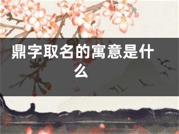  鼎字取名的寓意是什么 