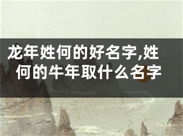 龙年姓何的好名字,姓何的牛年取什么名字