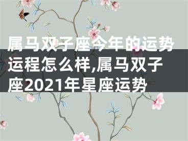 属马双子座今年的运势运程怎么样,属马双子座2021年星座运势