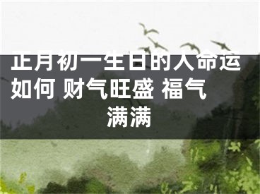 正月初一生日的人命运如何 财气旺盛 福气满满