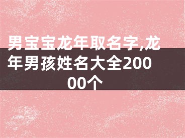 男宝宝龙年取名字,龙年男孩姓名大全20000个